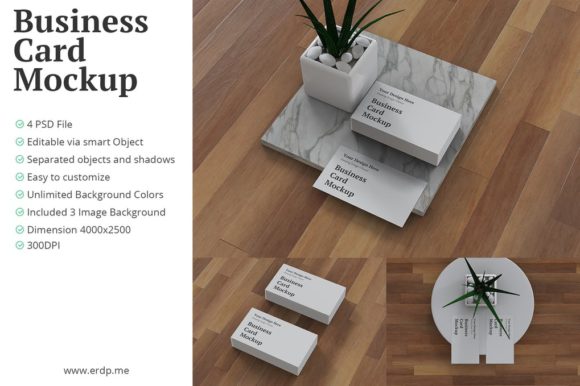 Business Card Mockup 3D Realistic Render