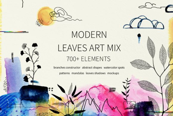 Leaves. Modern Graphic Elements: A Versatile Collection for Creative Expression