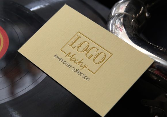Logo Mockup with Retro Vintage Vinyl for Creative Expression