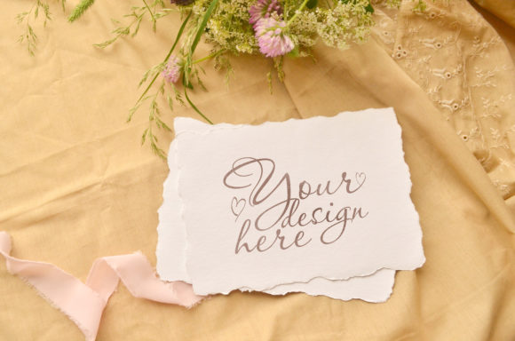 Wedding Stylish Card Mock Up: Elevate Your Artwork with a Touch of Nature