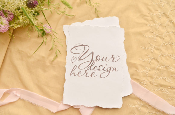 Wedding Stylish Greeting Card Mockup